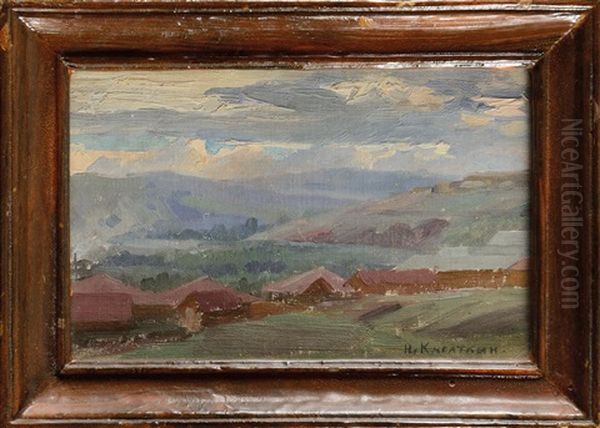 Paysage De Montagne Oil Painting by Nikolai Alexeievich Kasatkin