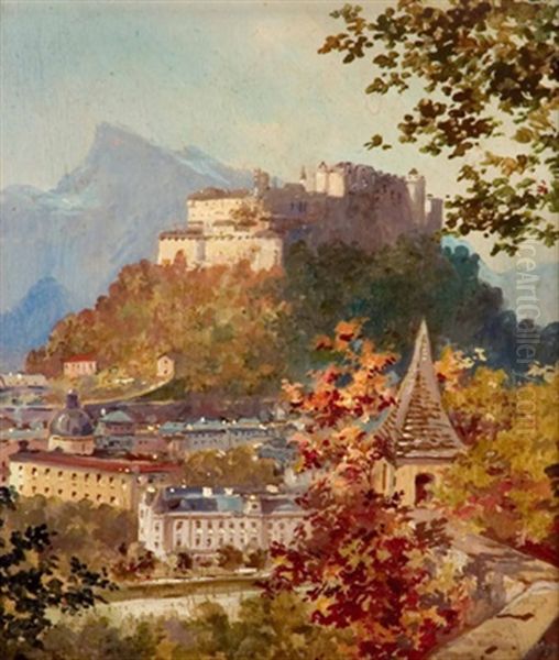 Blick Vom Kapuzinerberg Auf Die Festung Hohensalzburg by Paul Kaspar