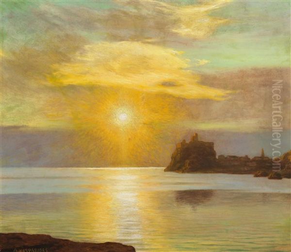 Sonnenuntergang Am Meer Oil Painting by Eduard Kasparides