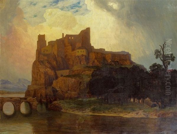 Ruine Am Felsen Oil Painting by Eduard Kasparides