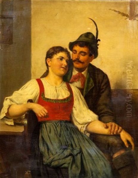 Courting Oil Painting by Eduard Kasparides