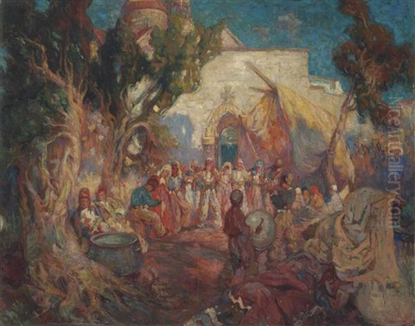 Peasants Dancing In A Village Square by Sarkis Katchadourian