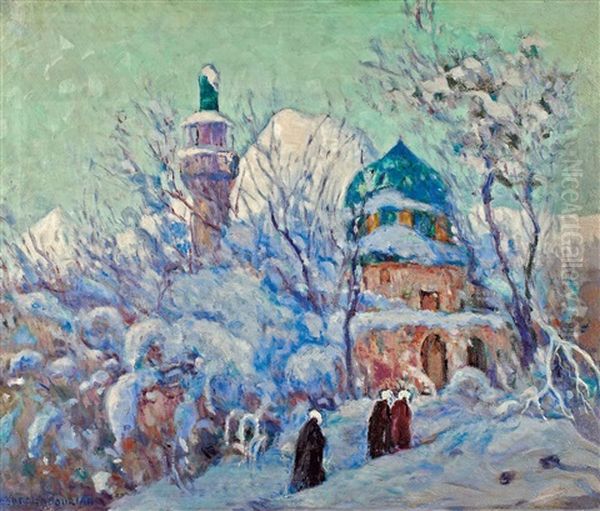 La Mosquee Bleue En Hiver Oil Painting by Sarkis Katchadourian