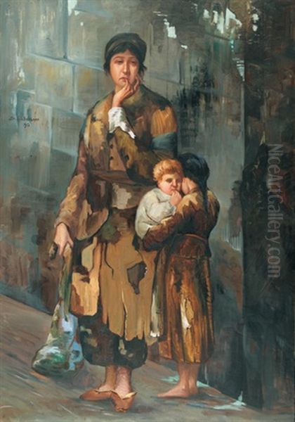 Bettlerfamilie Am Wegrand Oil Painting by Sarkis Katchadourian