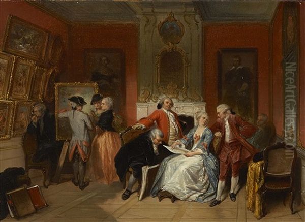 Die Kunstliebhaber Oil Painting by Herman Frederik Carel ten Kate