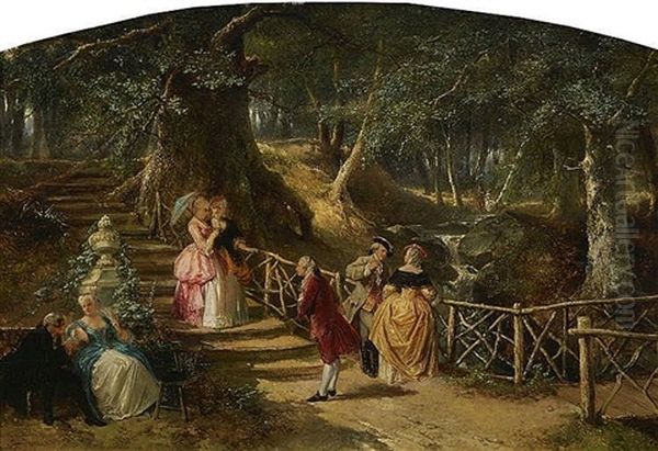 Galante Gesellschaft Am Waldbach Oil Painting by Herman Frederik Carel ten Kate