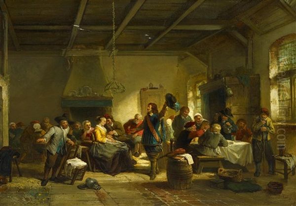 Die Brautwerbung Oil Painting by Herman Frederik Carel ten Kate