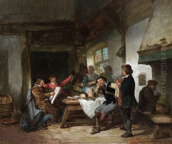 The Painter At The Inn Oil Painting by Herman Frederik Carel ten Kate