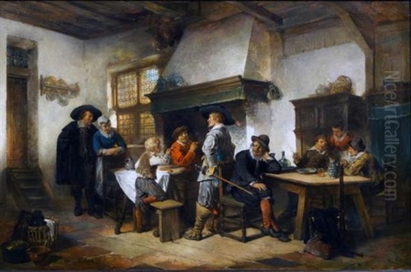 Tavern Oil Painting by Herman Frederik Carel ten Kate