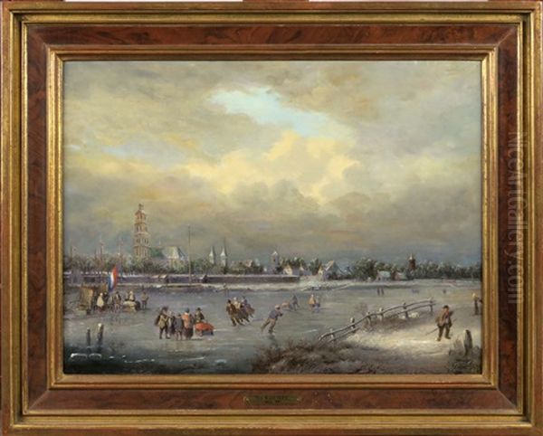 Les Patineurs Oil Painting by Herman Frederik Carel ten Kate