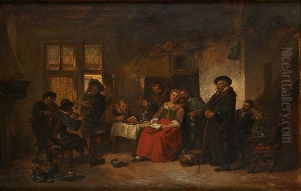 Conversation Autour D'un Repas Oil Painting by Herman Frederik Carel ten Kate