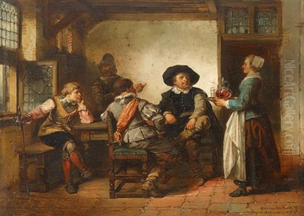 A Drink For The Cavaliers Oil Painting by Herman Frederik Carel ten Kate