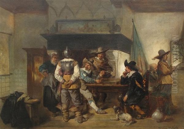 Interior Scene At An Inn Oil Painting by Herman Frederik Carel ten Kate