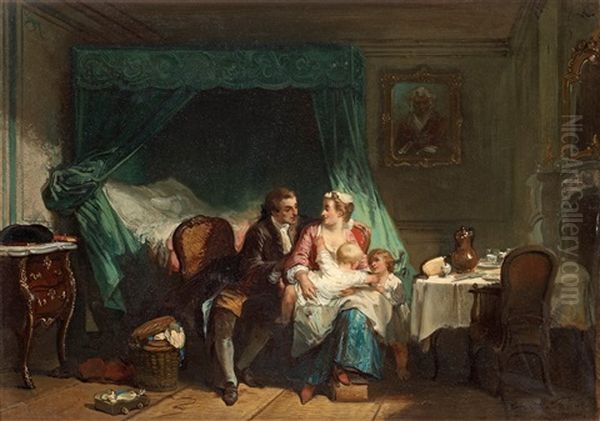 Familjeidyll Oil Painting by Herman Frederik Carel ten Kate