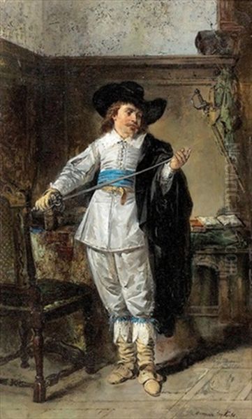 Musketier Beim Prufen Seines Degens Oil Painting by Herman Frederik Carel ten Kate