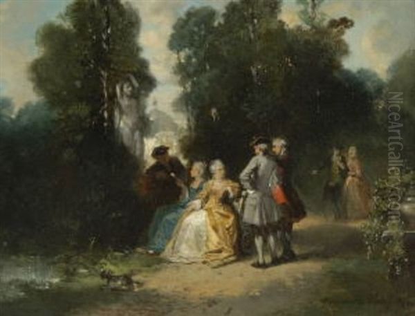 Galante Gesellschaft Im Park Oil Painting by Herman Frederik Carel ten Kate