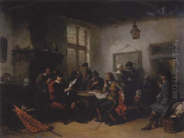 Wirtshaus Mit Soldaten, Frauen Und Kindern Oil Painting by Herman Frederik Carel ten Kate