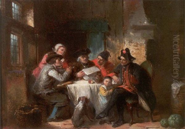 Genreszene. Lesestunde In Der Stube Oil Painting by Herman Frederik Carel ten Kate