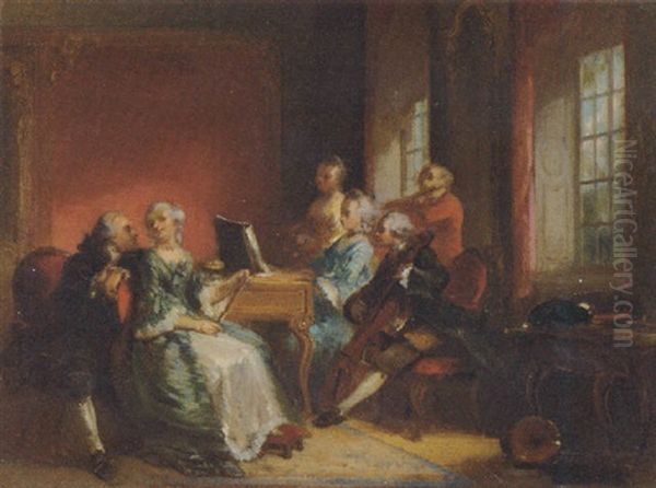 Soiree Musical Oil Painting by Herman Frederik Carel ten Kate