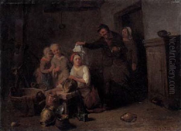 Scherz In Der Bauernstube Oil Painting by Herman Frederik Carel ten Kate