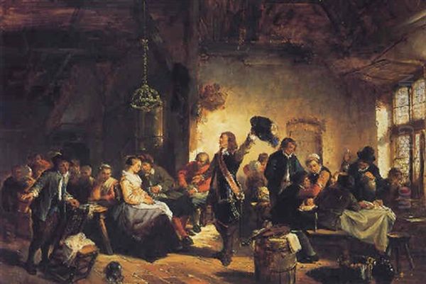 Bruiloftsfeest In Een Herberg Oil Painting by Herman Frederik Carel ten Kate