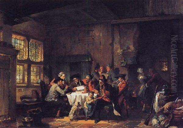 Brieflezing In Een Herberg Oil Painting by Herman Frederik Carel ten Kate