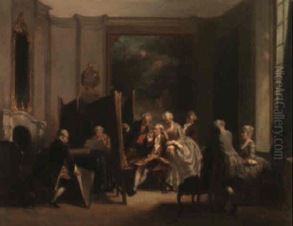 The Painting Lesson Oil Painting by Herman Frederik Carel ten Kate