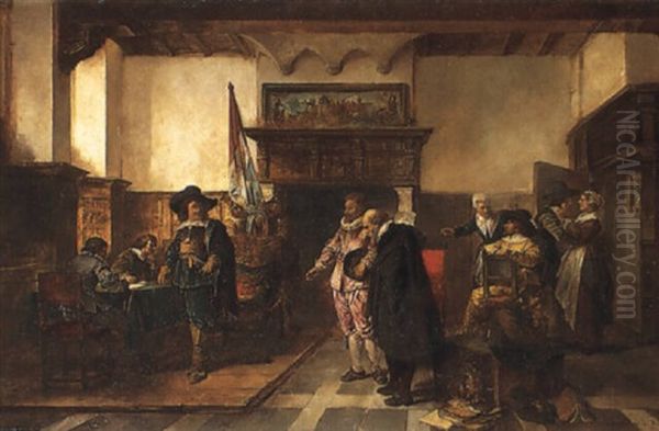 L'entretien De 1626 Entre Le Gouverneur De Alkmaar Et Don John D'autriche... Oil Painting by Herman Frederik Carel ten Kate