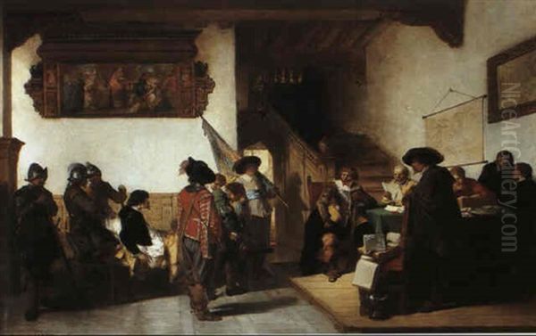 Dutch Courtroom Scene by Herman Frederik Carel ten Kate