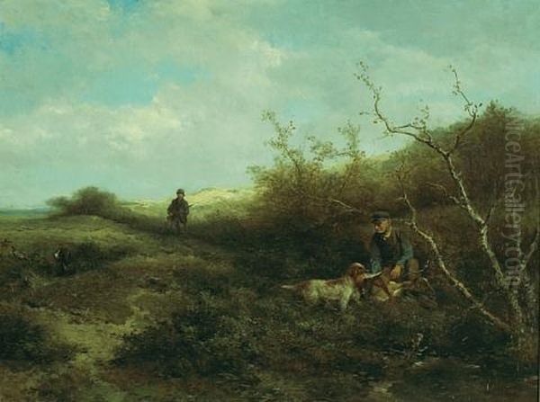 Pheasant Shooting Oil Painting by Johannes Marius ten Kate