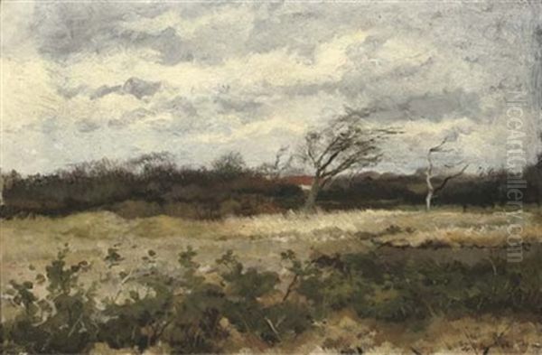 A Windy Day In Autumn Oil Painting by Johannes Marius ten Kate