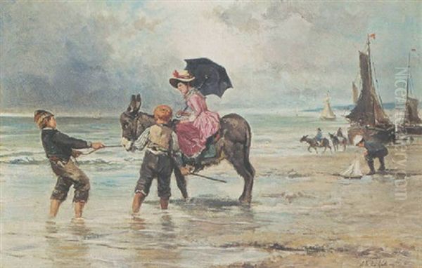 The Donkey Ride Oil Painting by Johannes Marius ten Kate