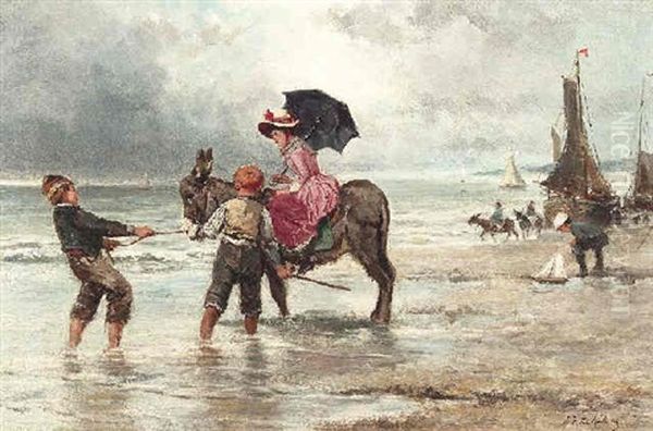 Strandvergnugen Oil Painting by Johannes Marius ten Kate