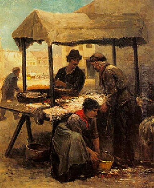 At The Market Oil Painting by Johannes Marius ten Kate