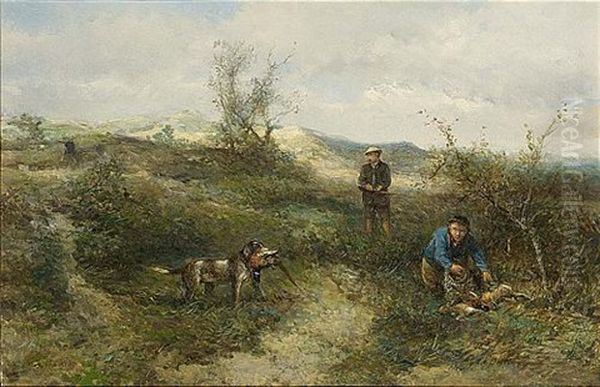 Hunters In The Dunes Oil Painting by Mari ten Kate