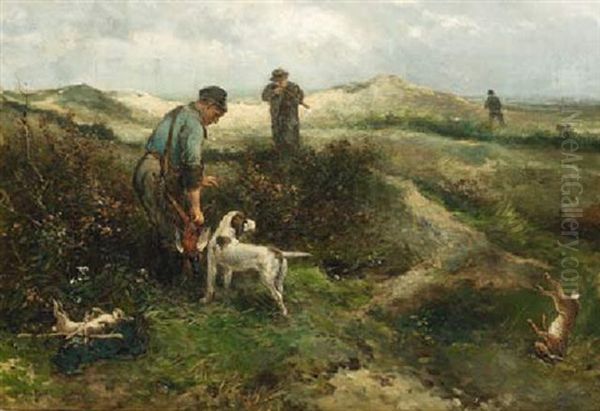 Hunters In The Dunes Oil Painting by Mari ten Kate