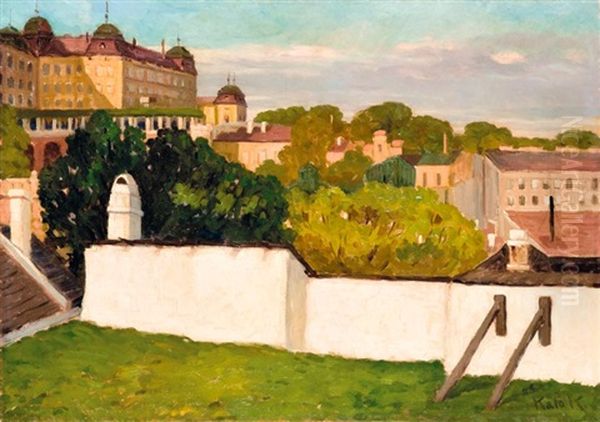 Esztergom Latkepe Oil Painting by Kalman Kato