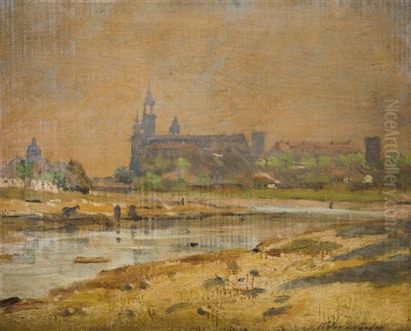 Landscape With A City Oil Painting by Nandor (Ferdinand) Katona