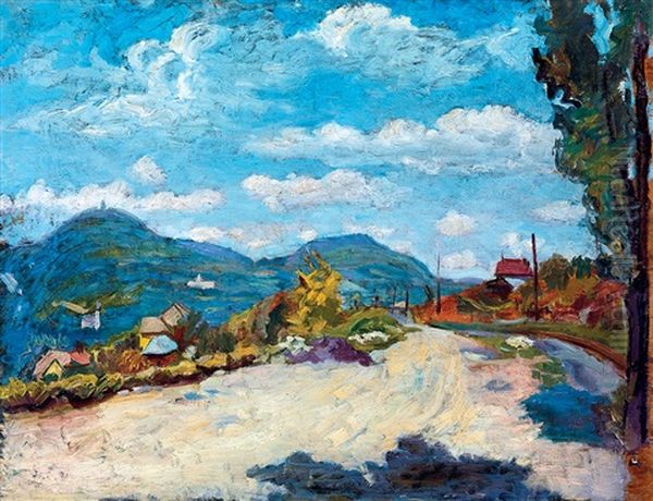 Landscape In Felsobanya Oil Painting by Marton Katz