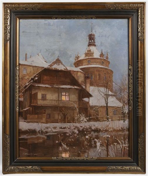 Jindrichuv Hradec Oil Painting by Jindrich Kaucky