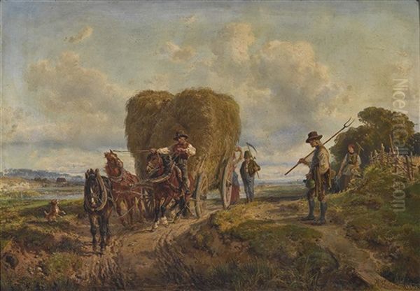 Ruckkehr Von Der Heuernte Oil Painting by Hermann Kauffmann the Elder