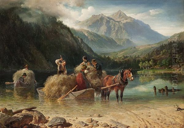 Hoylasskjoring Oil Painting by Hermann Kauffmann the Elder