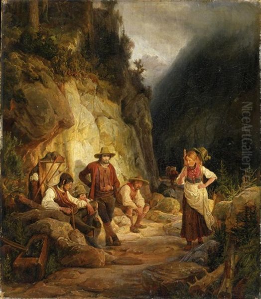 Im Gebirge Oil Painting by Hermann Kauffmann the Elder