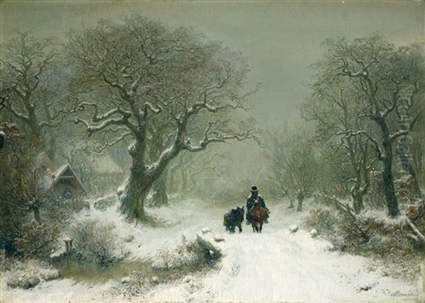 Winterlandschaft Oil Painting by Hermann Kauffmann the Elder