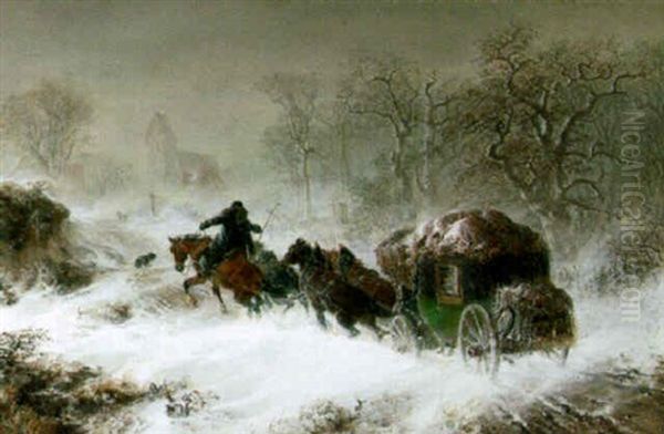 Driving Homeward Oil Painting by Hermann Kauffmann the Elder