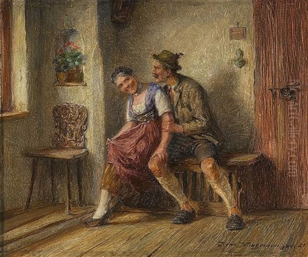 Paar In Der Stube by Hermann Kauffmann the Younger