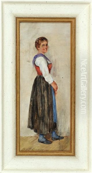 Bildnis Einer Jungen Frau In Tracht by Hermann Kauffmann the Younger