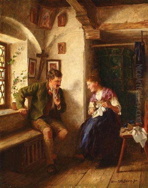 In Der Stube by Hermann Kauffmann the Younger