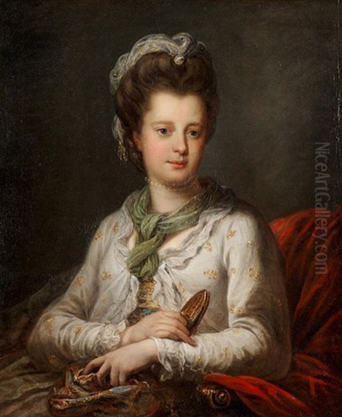 Portrait Of Elizabeth Kerr, Nee Fortescue, Marchioness Of Lothian, Half-length Oil Painting by Angelika Kauffmann