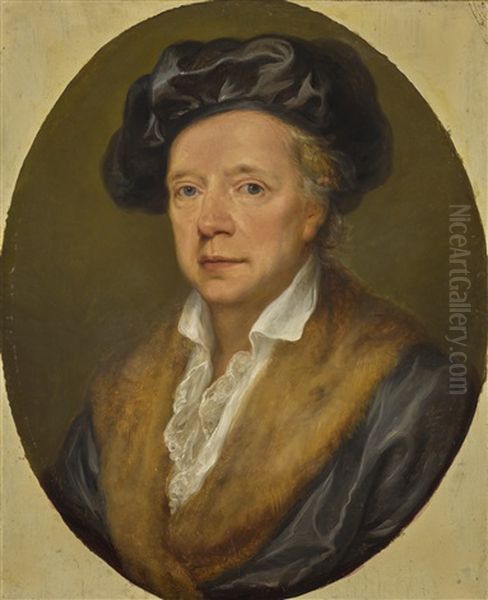 Portrait Of Johann Friedrich Reiffenstein (1719-1793) Oil Painting by Angelika Kauffmann